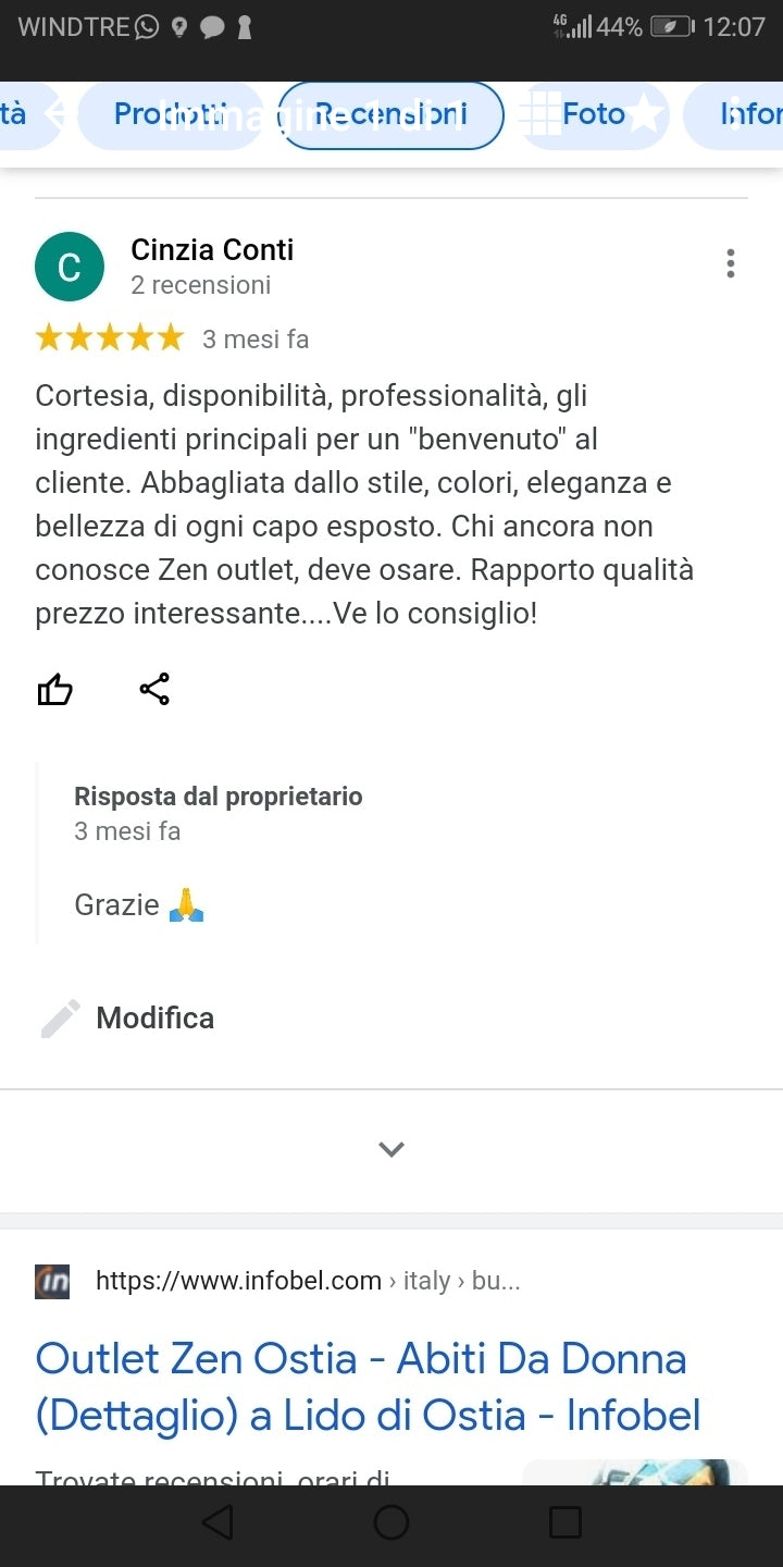 Recensioni - outletzenostia.it